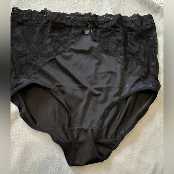 Rhonda Shear New Lace Overlay  Black Brief Panty Size 2X - Picture 1 of 2